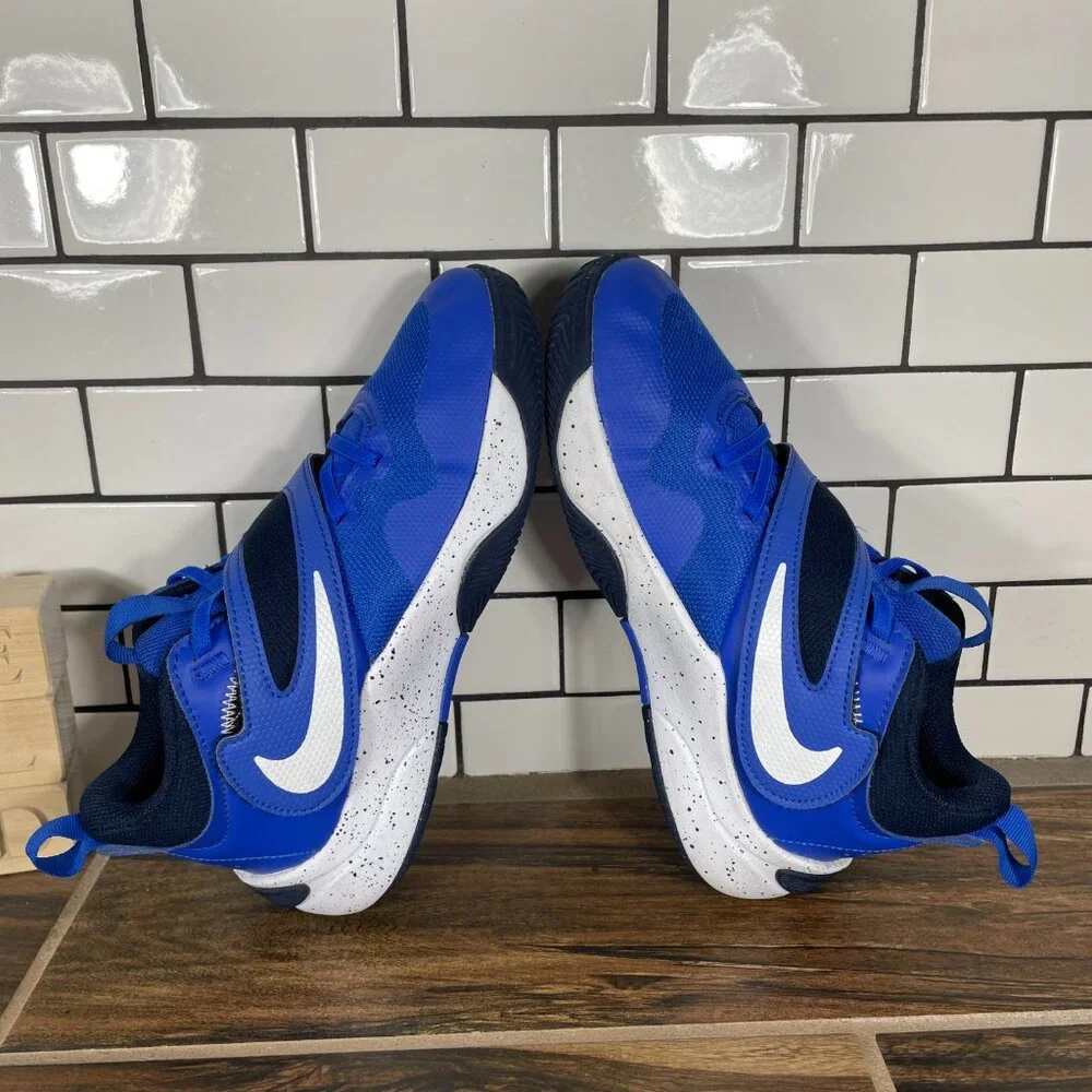 Nike Team Hustle D 11 Youth Boys Size 5Y Shoes Blue Pull On Basketball Sneakers